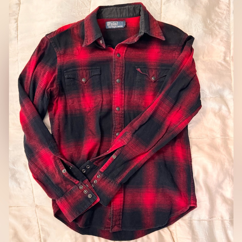 Polo Ralph Lauren Red Flannel Men’s Long Sleeve Shirt. Pre-owned.